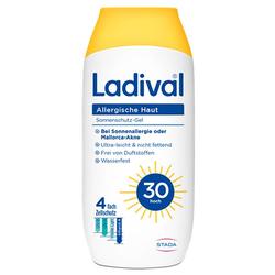 Gelbe Flasche Ladival Sonnenschutz-Gel für allergische Haut, LSF 30.